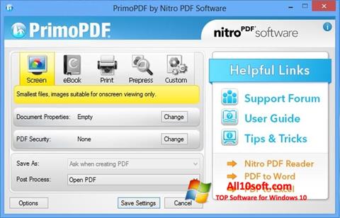Снимак заслона PrimoPDF Windows 10