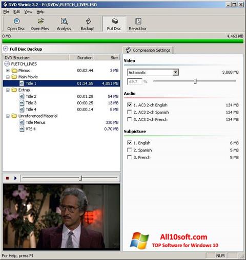 Снимак заслона DVD Shrink Windows 10
