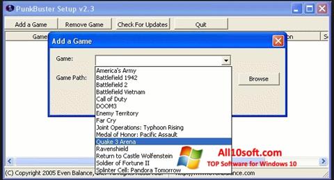 Снимак заслона PunkBuster Windows 10