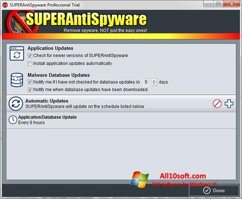 Снимак заслона SUPERAntiSpyware Windows 10