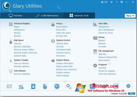 Снимак заслона Glary Utilities Pro Windows 10