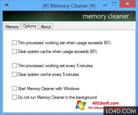 Снимак заслона Memory Cleaner Windows 10