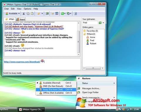 Снимак заслона Vypress Chat Windows 10