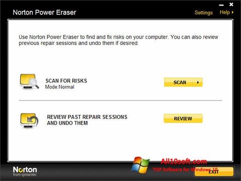 Снимак заслона Norton Power Eraser Windows 10