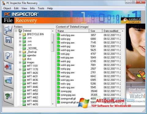Снимак заслона PC Inspector File Recovery Windows 10
