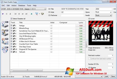 Снимак заслона Exact Audio Copy Windows 10