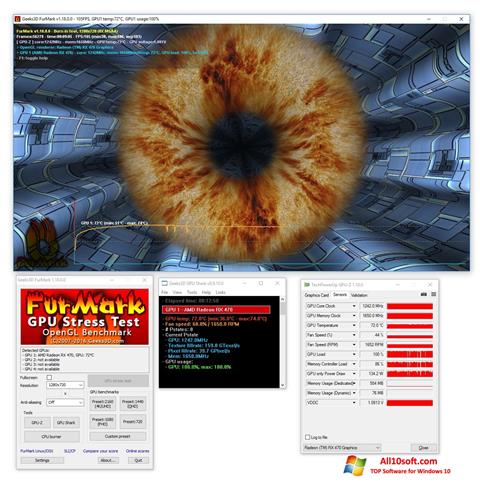 Снимак заслона FurMark Windows 10