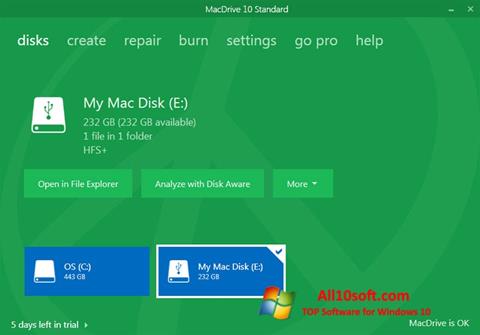 Снимак заслона MacDrive Windows 10