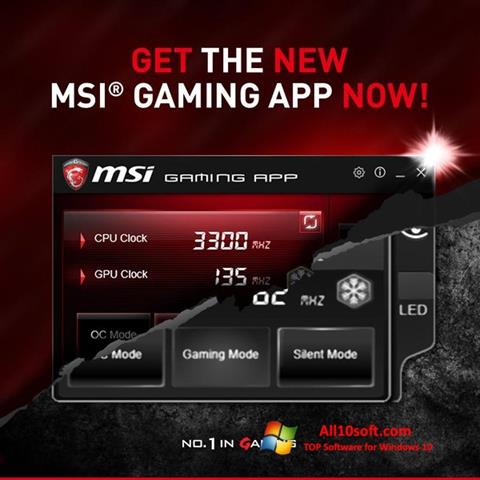 Снимак заслона MSI Gaming App Windows 10