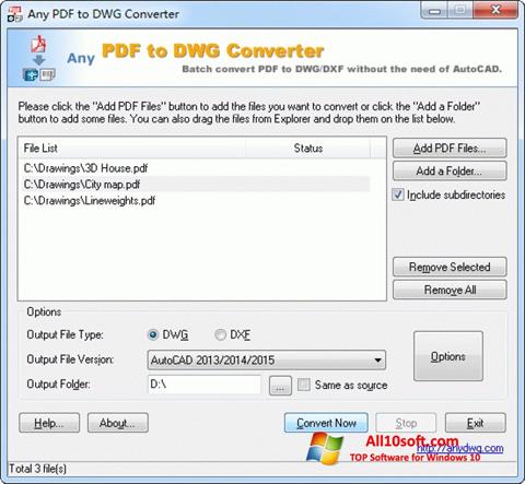 Снимак заслона PDF to DWG Converter Windows 10
