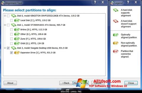 Снимак заслона Paragon Alignment Tool Windows 10