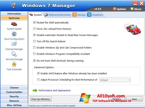 Снимак заслона Windows 7 Manager Windows 10