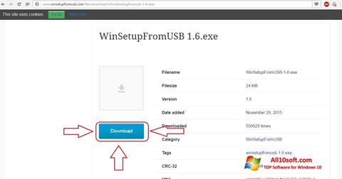 Снимак заслона WinSetupFromUSB Windows 10
