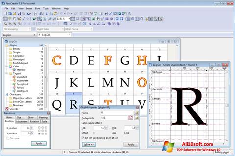Снимак заслона Font Creator Windows 10