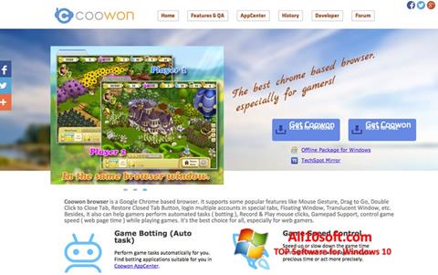 Снимак заслона Coowon Browser Windows 10