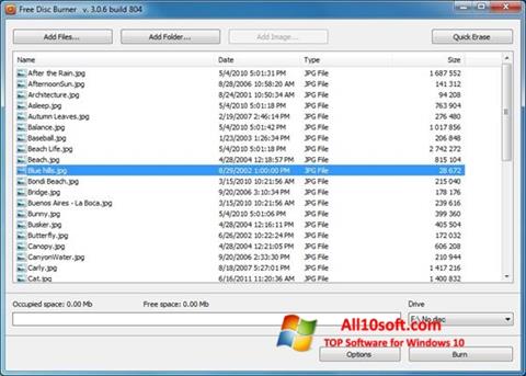 Снимак заслона Free Disc Burner Windows 10