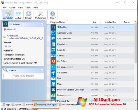 Снимак заслона Uninstall Tool Windows 10