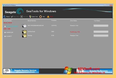 Снимак заслона Seagate SeaTools Windows 10