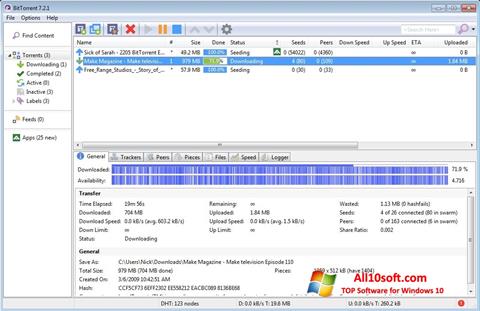 Снимак заслона BitTorrent Windows 10