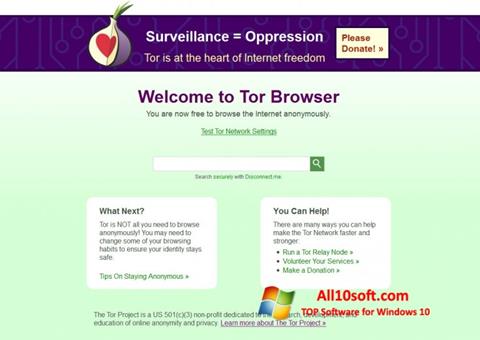 Снимак заслона Tor Windows 10