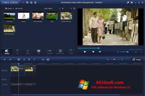 Снимак заслона Wondershare Video Editor Windows 10