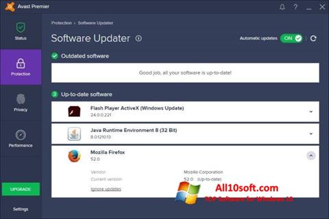 Снимак заслона Avast Premier Windows 10