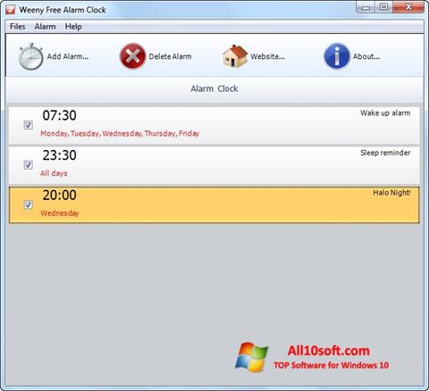 Снимак заслона Free Alarm Clock Windows 10
