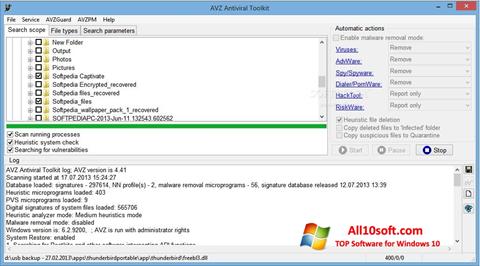Снимак заслона AVZ Windows 10