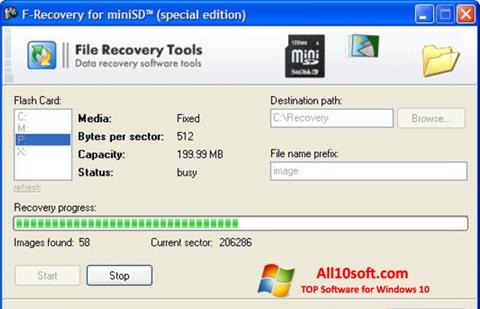 Снимак заслона F-Recovery SD Windows 10