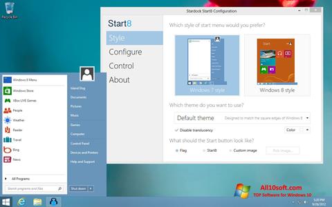 Снимак заслона Start8 Windows 10