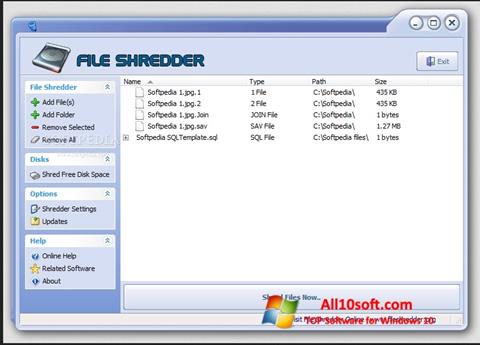 Снимак заслона File Shredder Windows 10