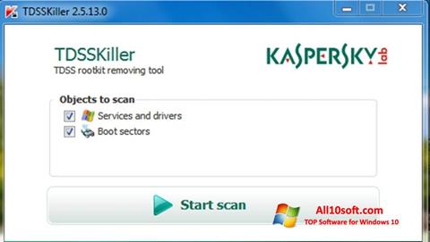 Снимак заслона Kaspersky TDSSKiller Windows 10