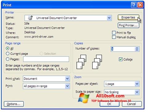 Снимак заслона Universal Document Converter Windows 10