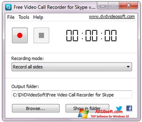 Снимак заслона Free Video Call Recorder for Skype Windows 10