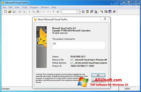 Снимак заслона Microsoft Visual FoxPro Windows 10