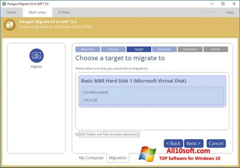 Снимак заслона Paragon Migrate OS to SSD Windows 10