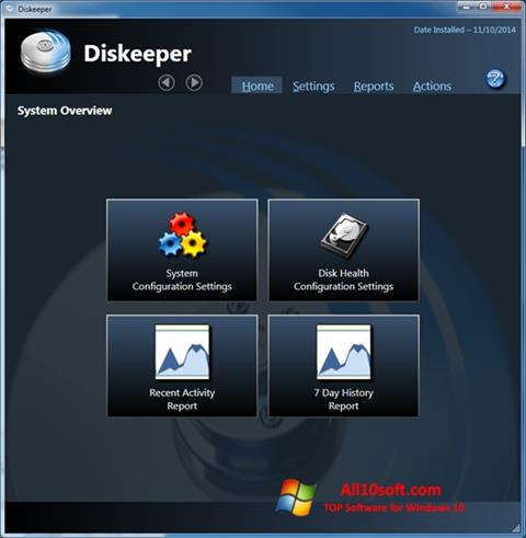 Снимак заслона Diskeeper Windows 10