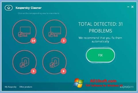 Снимак заслона Kaspersky Cleaner Windows 10