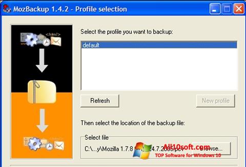 Снимак заслона MozBackup Windows 10