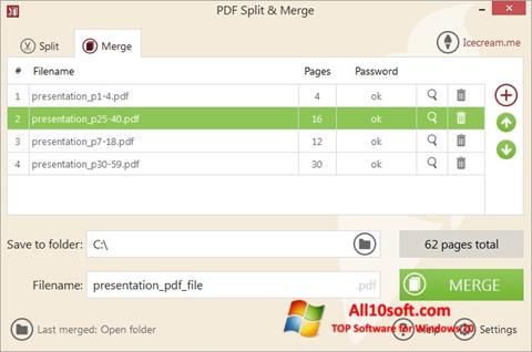 Снимак заслона PDF Split and Merge Windows 10