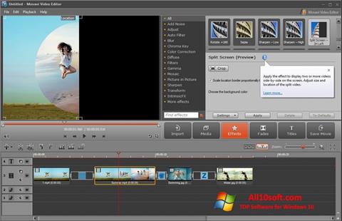 Снимак заслона Movavi Video Editor Windows 10