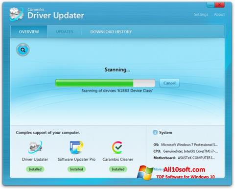 Снимак заслона Carambis Driver Updater Windows 10