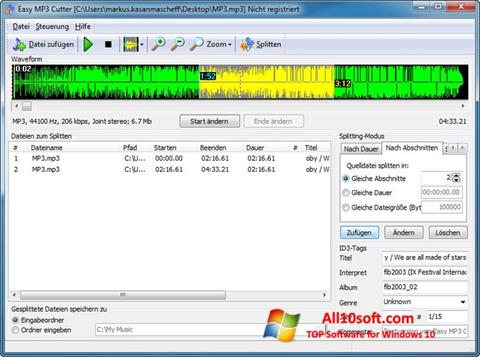 Снимак заслона MP3 Cutter Windows 10