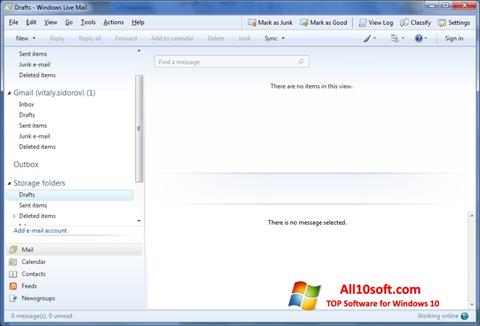 Снимак заслона Windows Live Mail Windows 10