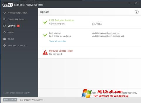 Снимак заслона ESET Endpoint Antivirus Windows 10