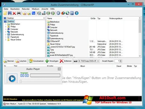Снимак заслона CDBurnerXP Windows 10