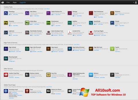 Снимак заслона Adobe Creative Cloud Windows 10