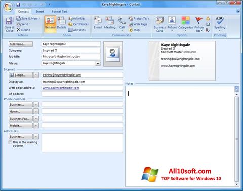 Снимак заслона Microsoft Outlook Windows 10