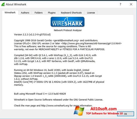 Снимак заслона Wireshark Windows 10