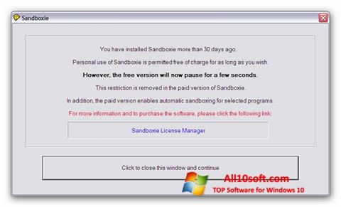 Снимак заслона Sandboxie Windows 10